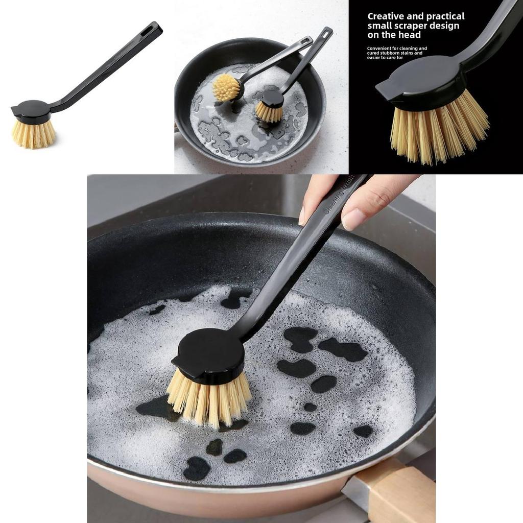 Nonstick Cookware Cleaning Brush With Long Handle And Durable Plastic Construction