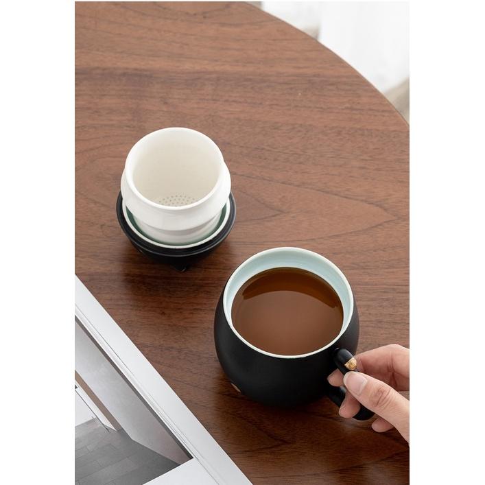 300ml Cute Cat Ceramic Mug Creative Office Cup with Lid Filter Tea Cup