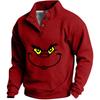 Men's Christmas Sweatshirt with Button Placket, Casual Athletic Pullover for Everyday Wear