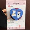 Heart Film Magnetic Phone Holder: Japanese-Korean Style Airbag Stand with Retractable Desktop Support