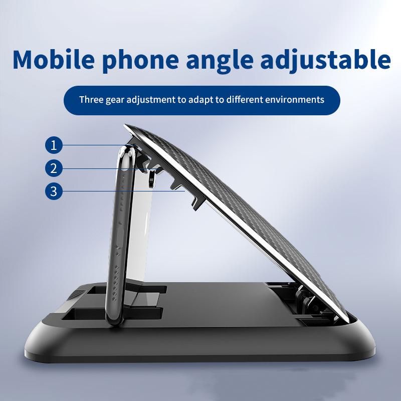 Carbon Fiber Car Phone Holder Dashboard Universal 3 To 7 Inch Mobile Phone Clip Mount Bracket for IPhone XR XS MAX GPS Stand