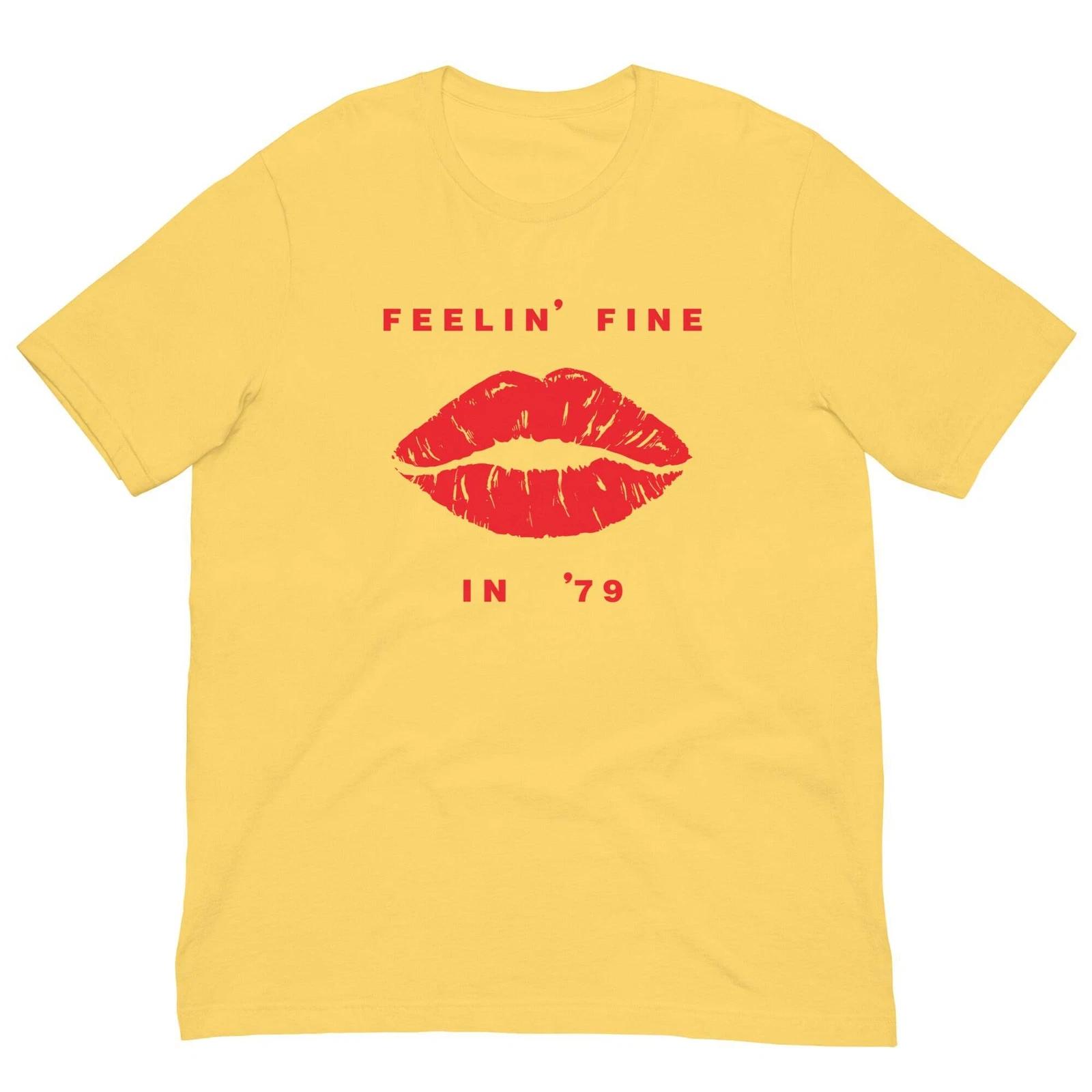 Vintage Retro T Shirt 1979 Cool Slogan Sexy Lips Graphic Tee For Men Women S