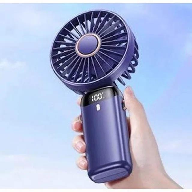 Portable Handheld Mini Fan Foldable Neck Hanging Fans 5 Speed USB Rechargeable Fan with Phone Stand and Display Screen 1500mAh