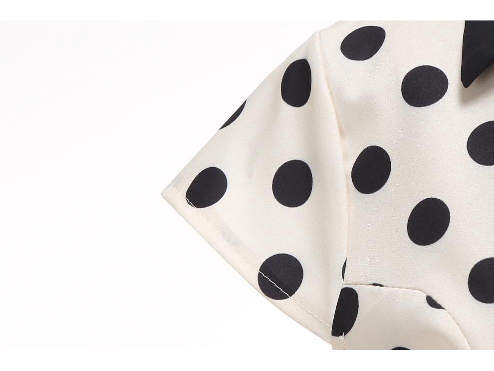 Polka Dot French Retro Hepburn Collar Dress 2025