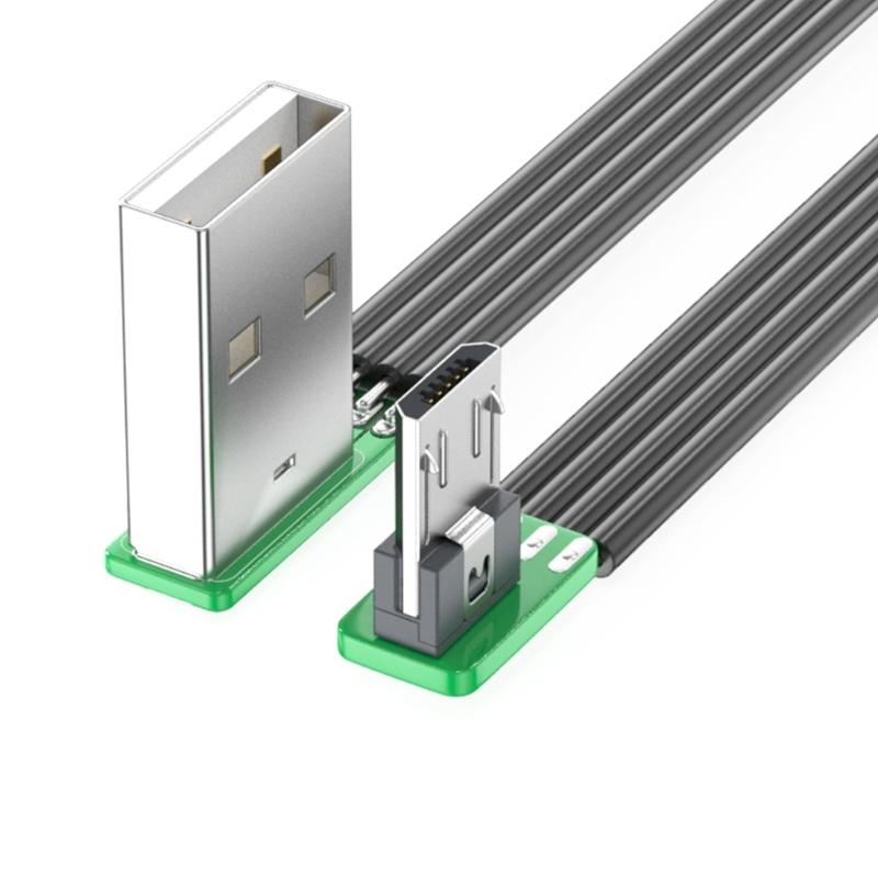 Right Angle USB 2.0 to USB 5Pin Cable Fast Charging Cable 480Mbps Transfer Speed Flexible Silicone Cord for Phone