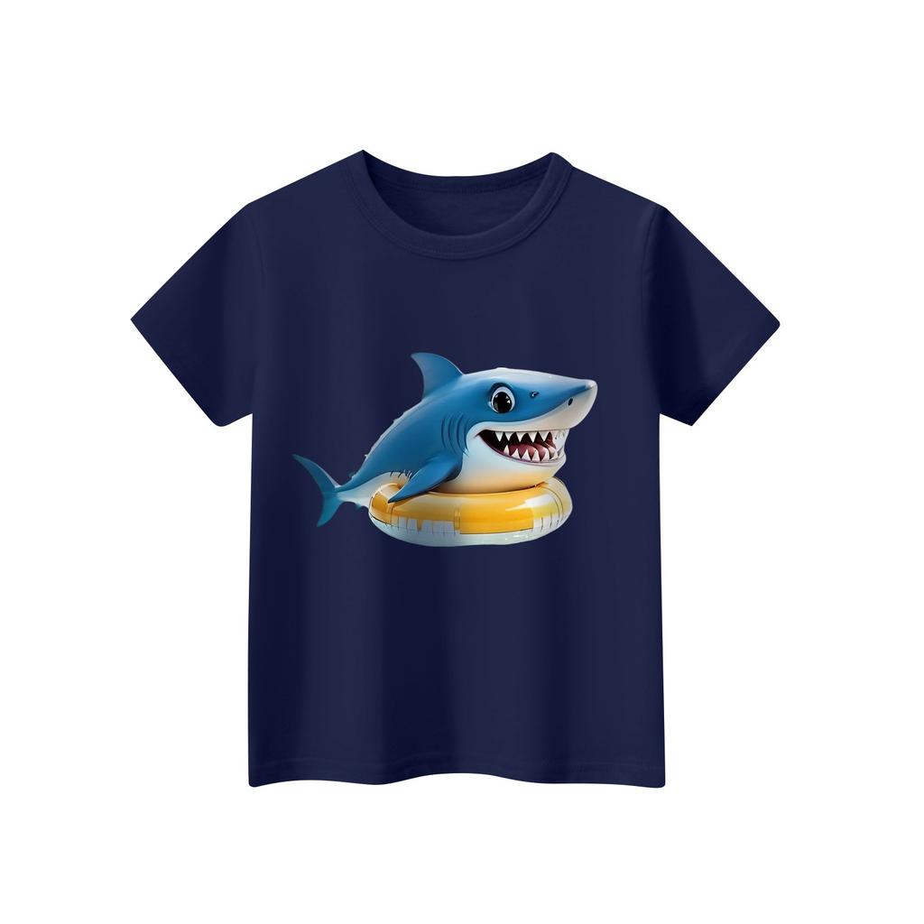 Kinder Kurzarm-T-Shirt mit Tiermuster, für den Alltag und Freizeit