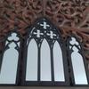 Vintage Styles Gothic Wood Framed Arched Cathedral Window Wall Mirror 3Pieces Set Wall Decors for Classical Interior