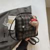 Schoolbag simple foreign style plaid backpack 1011 new fashion trend niche design backpack casual commuter bag