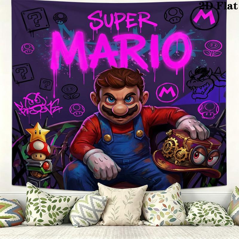 Super Mario Wall Tapestry Aesthetic Wall Hanging Printed Fabric Blanket Decorative Tapestries For Bedroom Living Room Home Decor