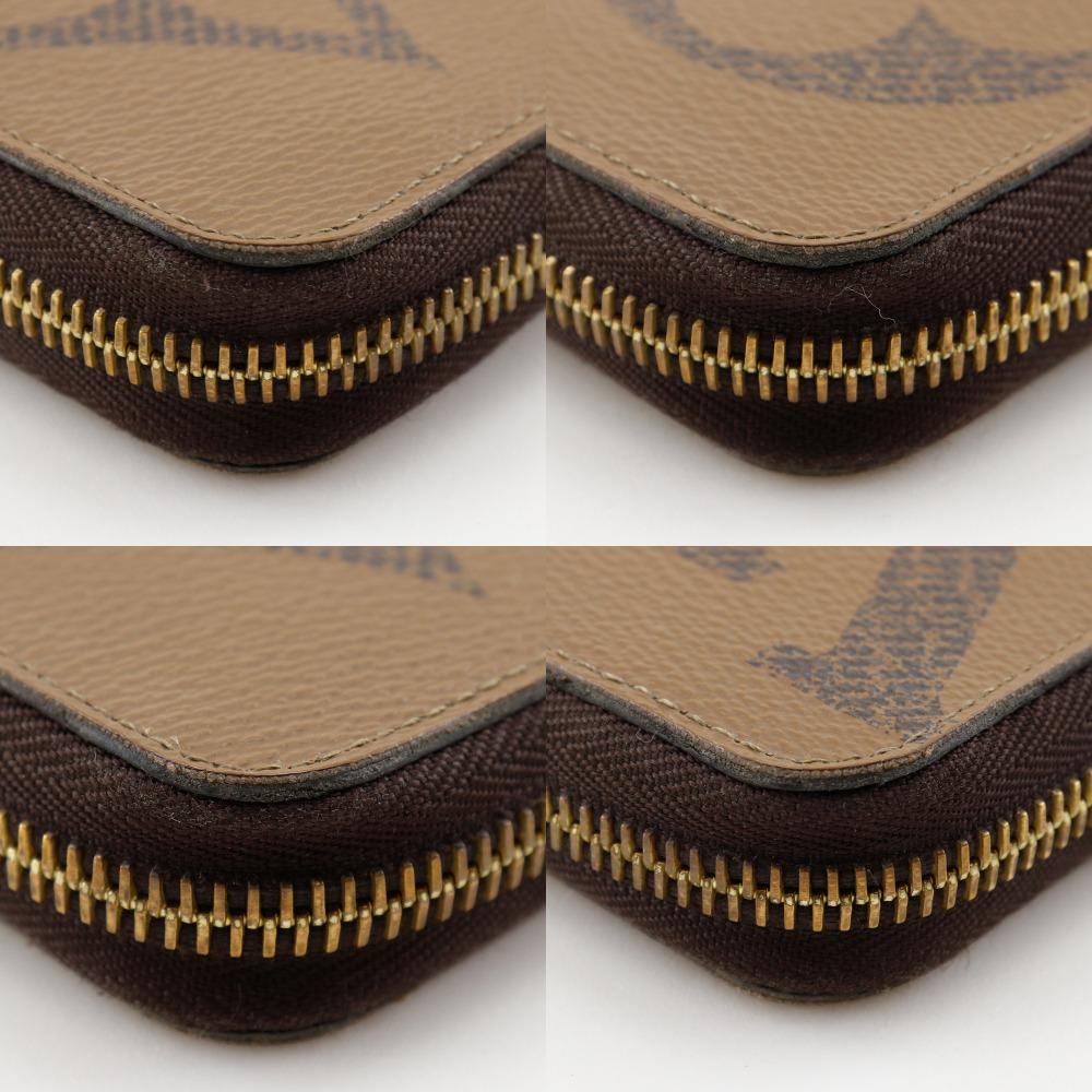 LOUIS VUITTON Zippy wallet Purse M69353 Monogram Giant Reverse Brown Monogram canvas unisex Used