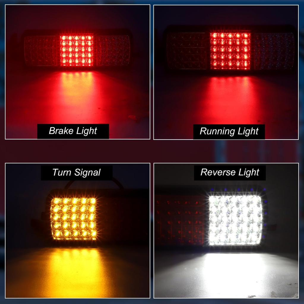 Ygmylandbb LED Truck Tail Lights for and 12V Integrated Turn and Reverse Universal 75 Vehicle Inspection and Set of 2 Trucks, Trailers, Boats, Brake,