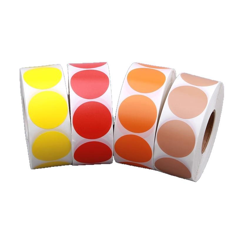 Multicolored Round Coated Paper Adhesive Labels for Monthly & Quarterly Marking - Red, Yellow, Blue, Green, Purple, Orange, White