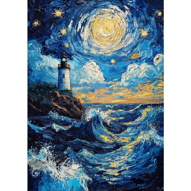 Abstract Van Gogh Landscape Poster Sydney Opera House Starry Night Prints Canvas Painting Wall Art for Home Living Room Decor