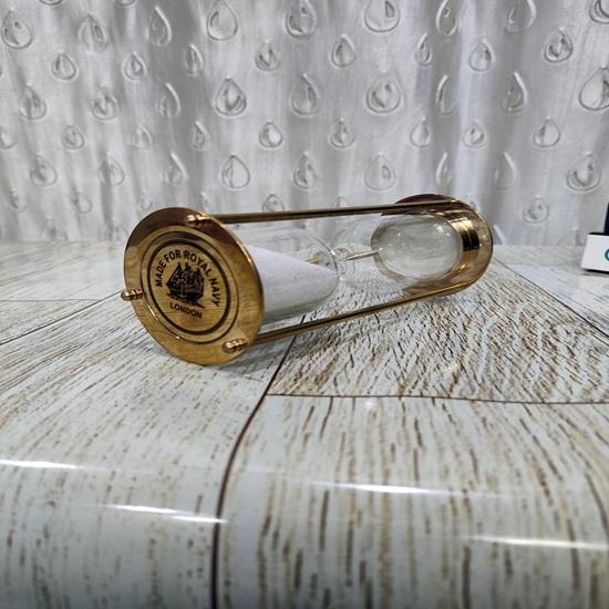15.24 Cm Engraved Brass Sand Timer 5-Minute Hourglass Union Soul Gift Wedding, Thanksgiving, Christmas, Table Top, Home, Office Decor