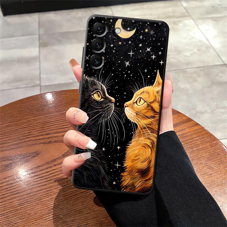

Cover Case for Samsung Galaxy A73 A51 A37 A12 A53 A17 A52 A36 A05 A70 A06 A50 A55 A41 A57 A15 A25 A16 A23 A13 Starry Sky Cat Galaxy A23