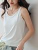 2026 New Arrival Women's Seamless U-Neck Ice Silk Camisole - One Size, Solid Color Sleeveless Top