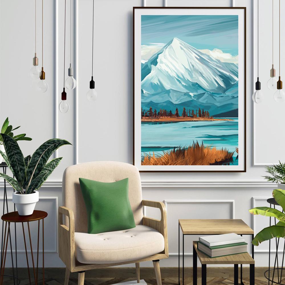

Скандинавская абстрактная картина маслом снежная гора красивый пейзаж холст картина офис гостиная коридор украшение дома фреска без рамки 21*30cm No Frame
