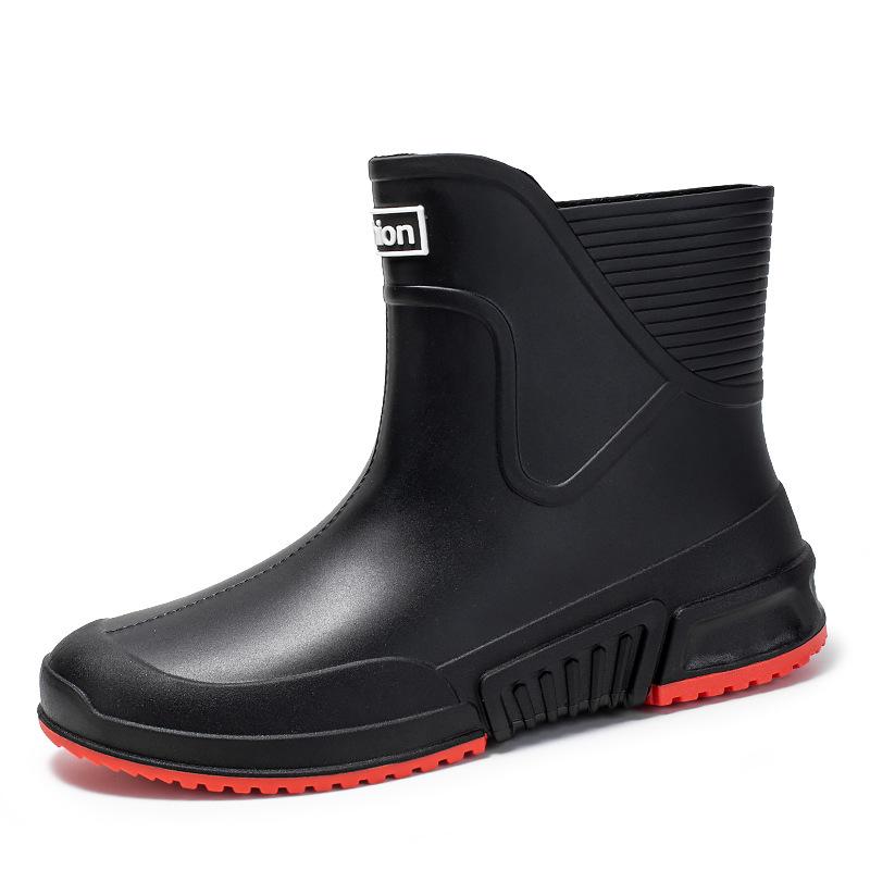 Fashion rain shoes men's trend short tube water shoes outer wear work shoes medium tube waterproof non-slip wear-resistant rain boots women