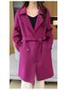 Women's Plus Size Double-Breasted Wool Overcoat with Suit Collar
