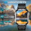 Outdoor-Sport Smartwatch 2,01 Zoll HD-Bildschirm LED-Taschenlampe Bluetooth Sprech-Smartwatch für Männer Frauen Weihnachtsgeschenke