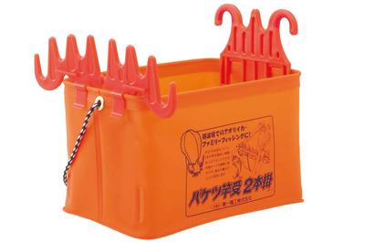 Daiichi Seiko Fishing Bucket, Bucket Rod Holder, 2 Pieces, 12L, Red