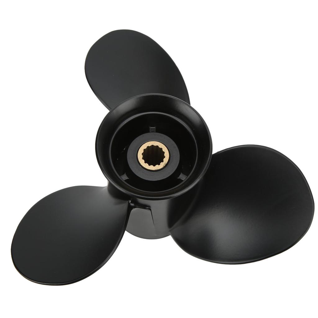 Boat Motor Propeller 3 Blades 14 Spline Teeth Right Rotation Aluminum Alloy for 9.9‑20HP Outboard Engines