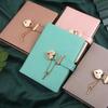 Sketchbook Drawing Book PU Leather B6 Notebook Portable Notebook with Heart Lock  Study