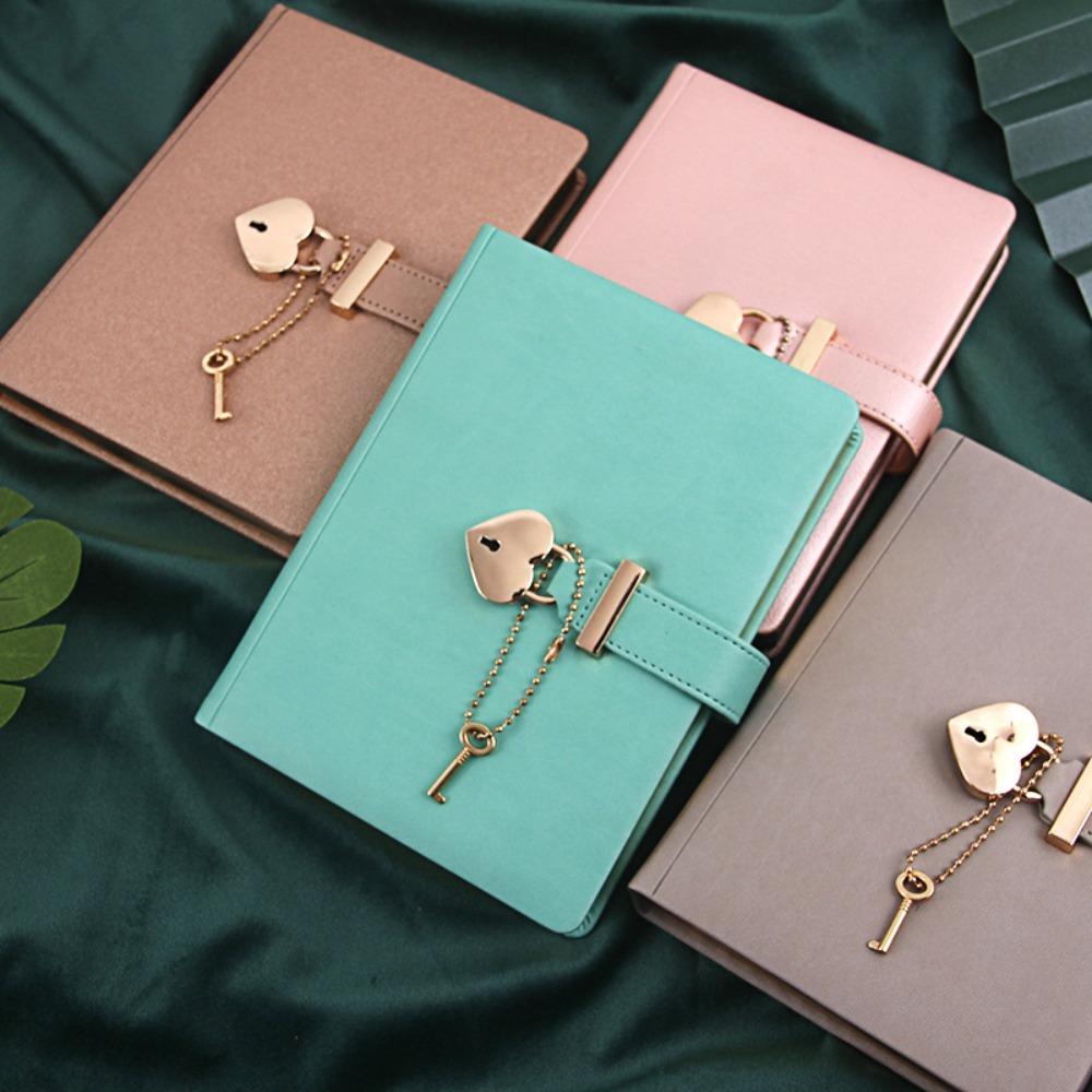 Sketchbook Drawing Book PU Leather B6 Notebook Portable Notebook with Heart Lock  Study
