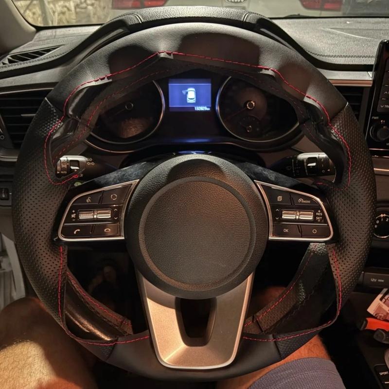 Hand Stitched Perforated Artificial Leather Steering Wheel Cover For Kia K5 Optima Cee'd Ceed Forte Cerato (AU) 2018