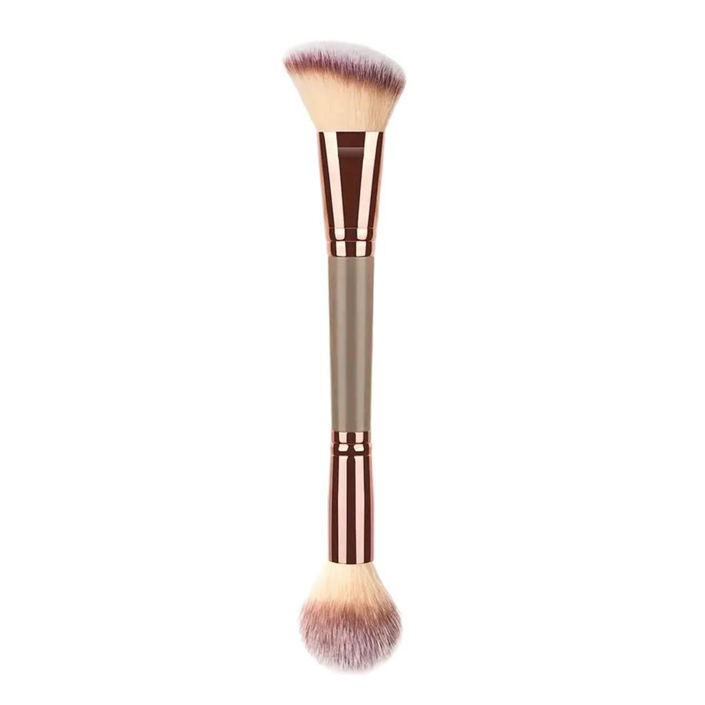 Dual-Ended Soft Bristle Foundation & Blush Brush for Contouring and Nose Shadow Makeup.