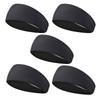 5PCS Polyester Spandex Sweatband Non Slip Hair Band Lightweight Workout Headband  Fitness