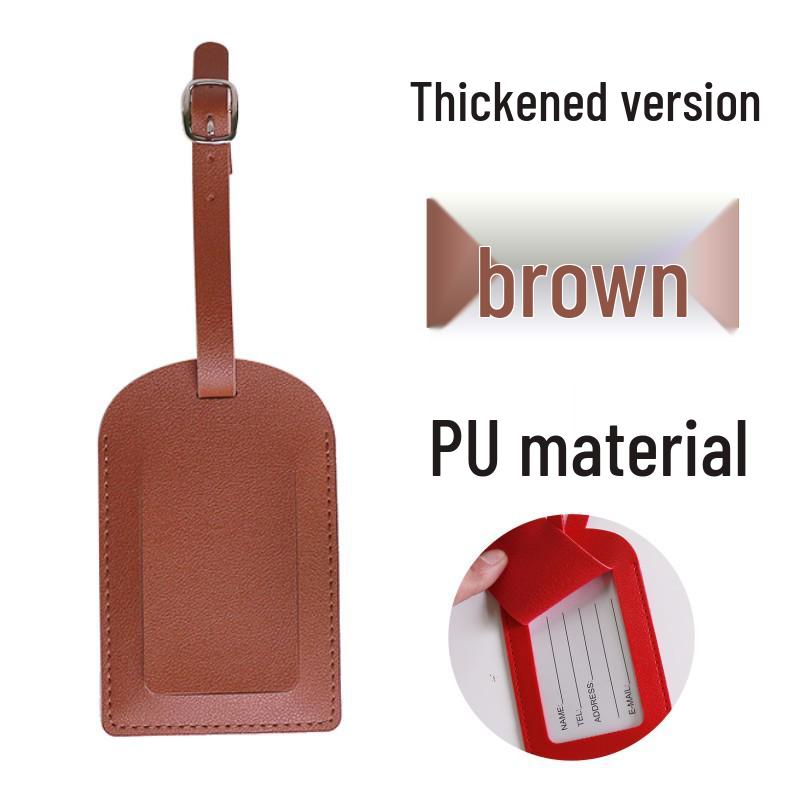 Thickened PU Luggage Tag with Pocket, Buckle, and Signature Paper