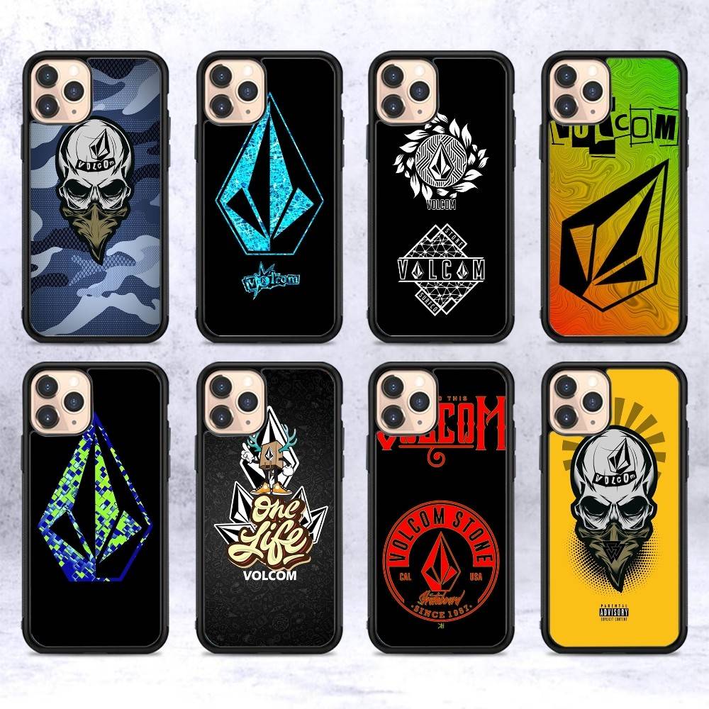 Well-known Skateboard V-VOLCOMs Brand For IPhone 17 16 15 14 13 Pro 12 11 Pro Max Hard PC+TPU Phone Cases Back Cover