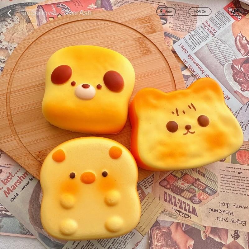 Squishy Cat Toast Stress Relief Toy With Slow Rebound For Relaxation And Hand Exercise