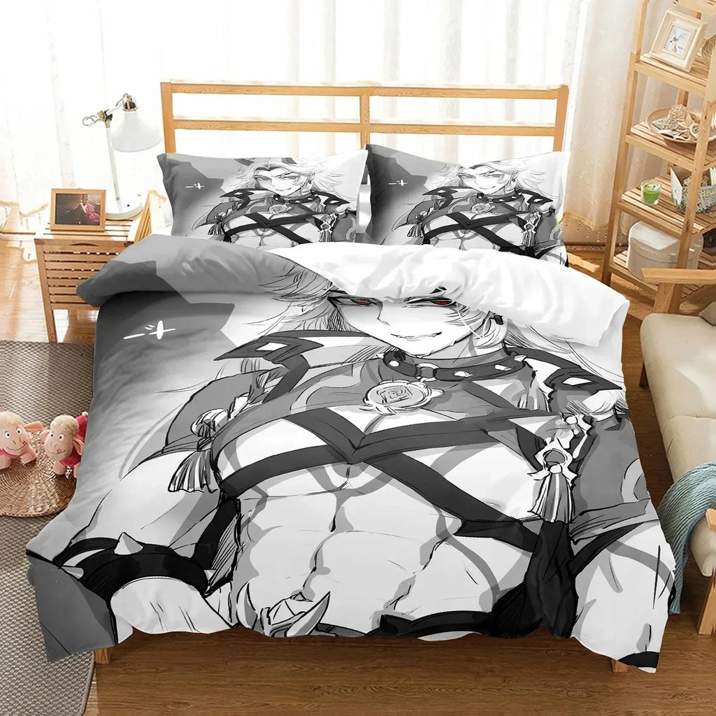 Comforter 3D Print Arataki Ltto Bedding Set Single Twin Full Queen King Size Genshin Impact Bed Set Adult Kid Bedroom S