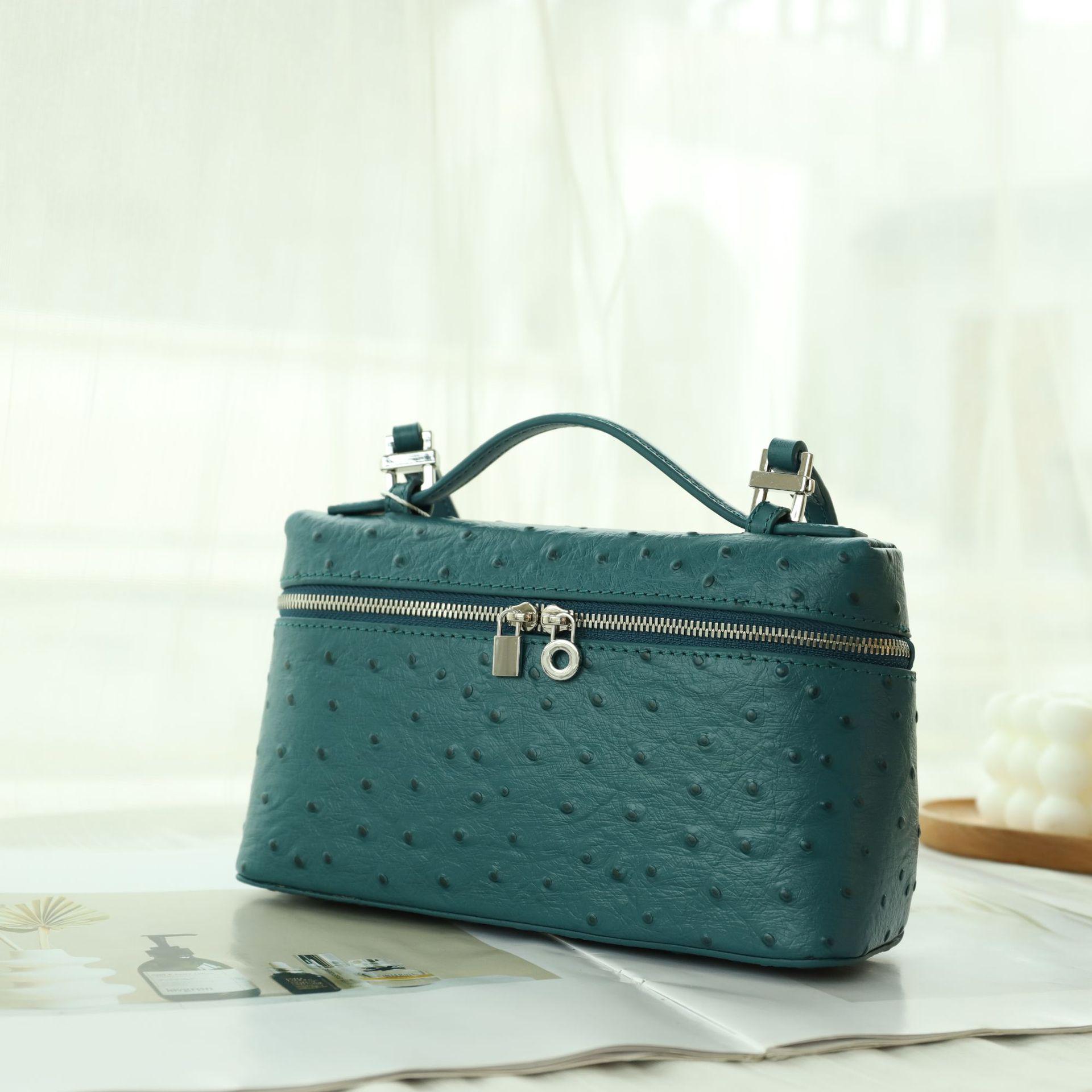 

Женская сумка-тоут и кроссбоди из натуральной кожи с узором страуса, косметичка 19cm Length x 7cm Width x 14cm Height