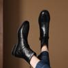 Krazing Pot Microfiber Winter Round Toe Western Boots Med Heels Zipper Women Metal Buckle British School Ankle Boots