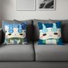 cute cartoon game anime Yo kai w-Watch Komasan Comfortable soft Pillow Case for Sofa Living Room Home Decor Protective Covers