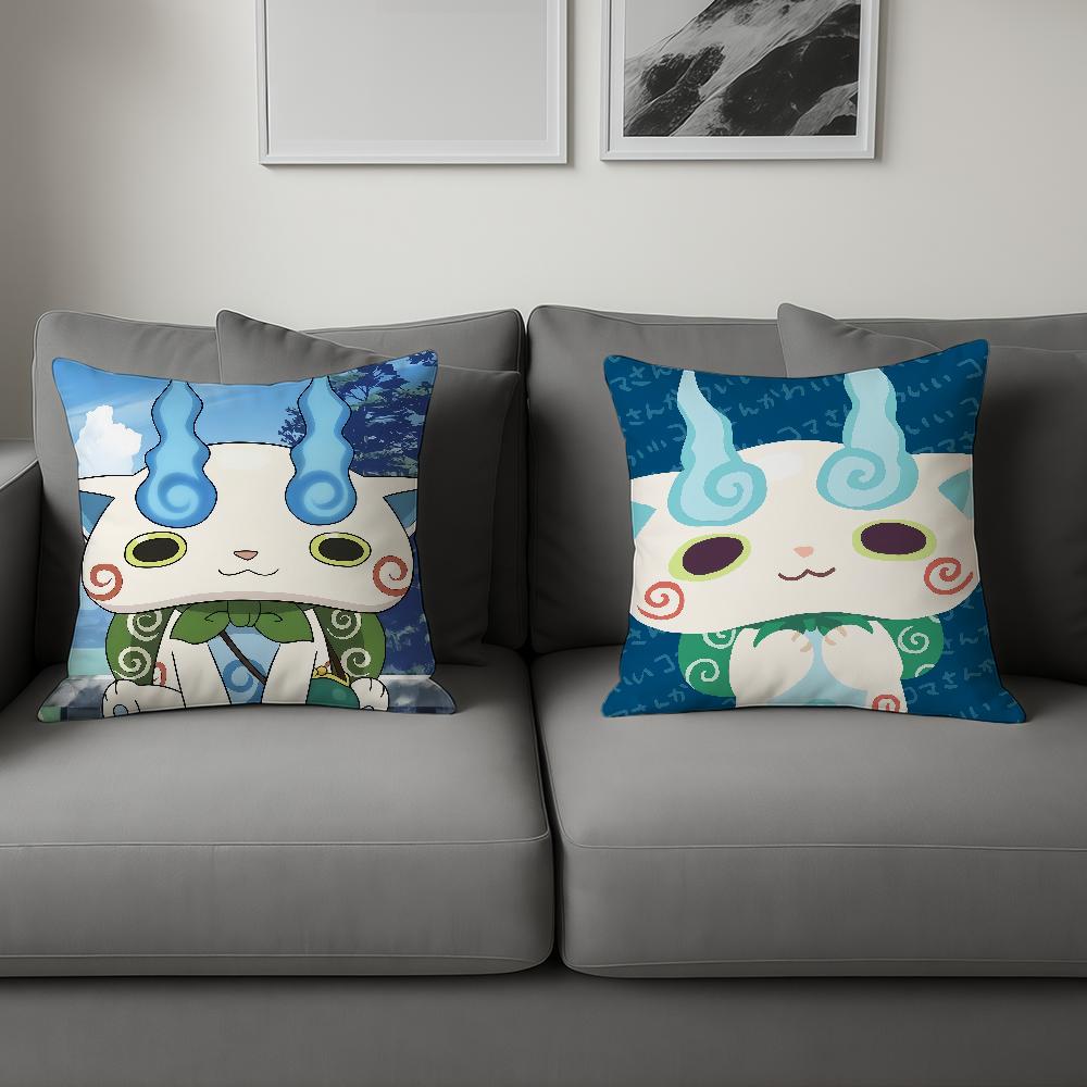 cute cartoon game anime Yo kai w-Watch Komasan Comfortable soft Pillow Case for Sofa Living Room Home Decor Protective Covers