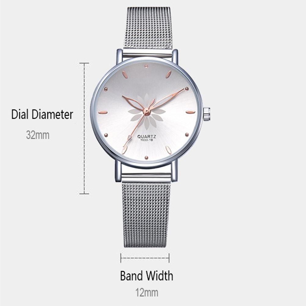 Women Quartz Watch Luxury Mesh Alloy Bracelet Adjustable Comfort Fit Precision Timekeeping Dress Watch for Office Party Gift