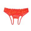 Dámské sexy krajkové spodní prádlo G-String s nízkým pasem, průhledné, rozkrokové tanga kalhotky