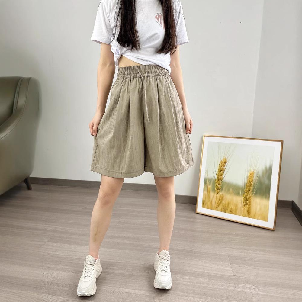 Colorful High-Waist Ice Silk Women's Loose Slimming Wide-Leg Summer Shorts