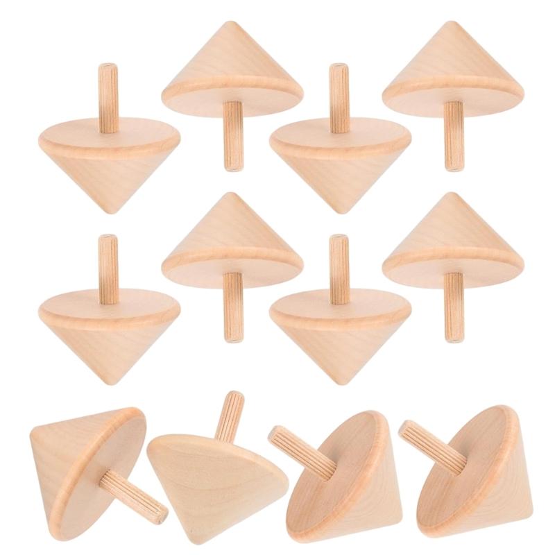 

12Pcs Natural Wooden Spinners 4.5x5.5cm Unpainted Wooden Rotating Toys For Kids Hands On Learning and Art Painting 1