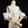 Sheer Organza Bow Arm Cuffs Detachable Arm Bands Wedding Bridal Wrist Decor Lolita Cosplay Arm Accessorie