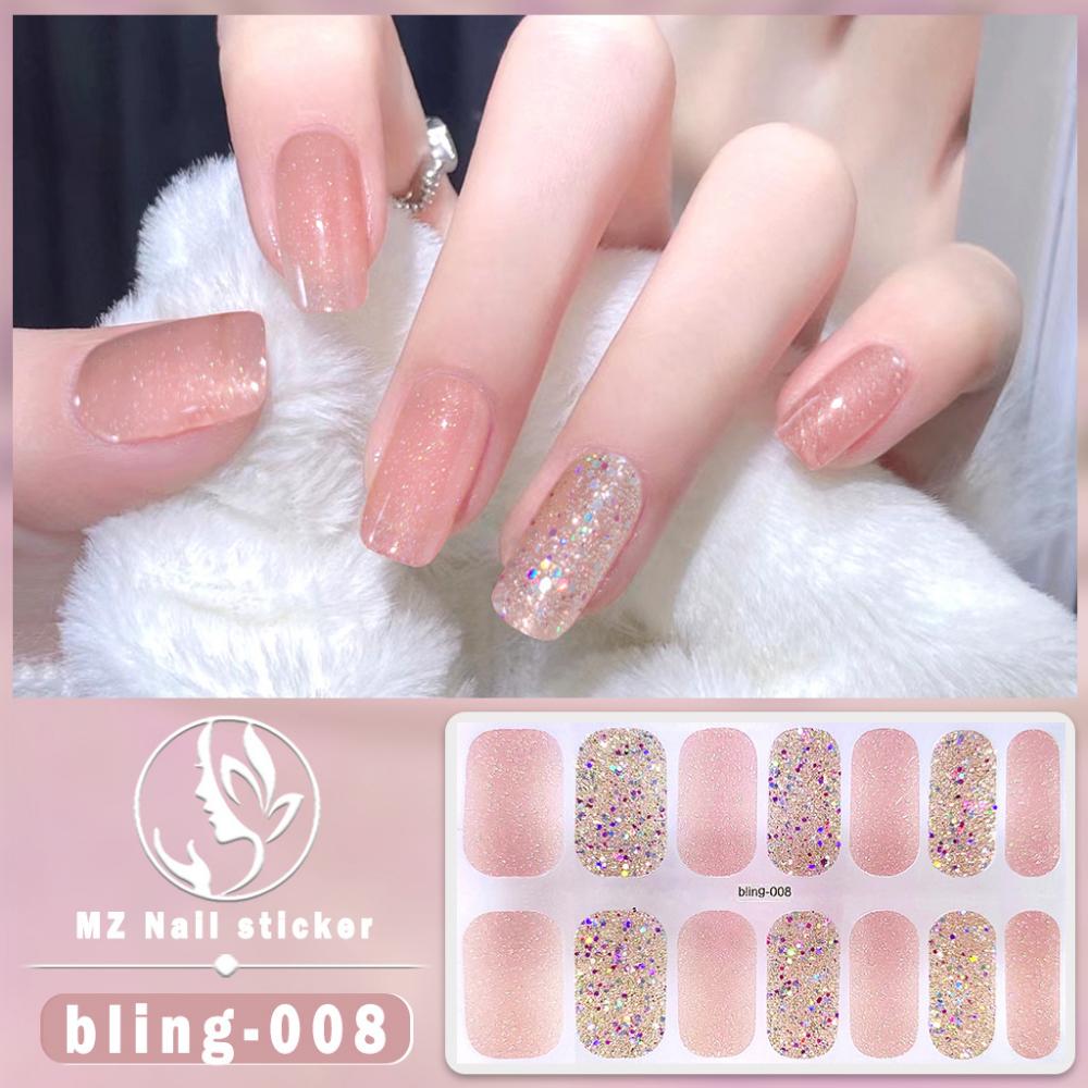 Charm Finger 14 Finger New Bling Fine Flash Aurora Gel Nail Oil Film Self-Adhesive Waterproof Seal-free Nail Art Sticker