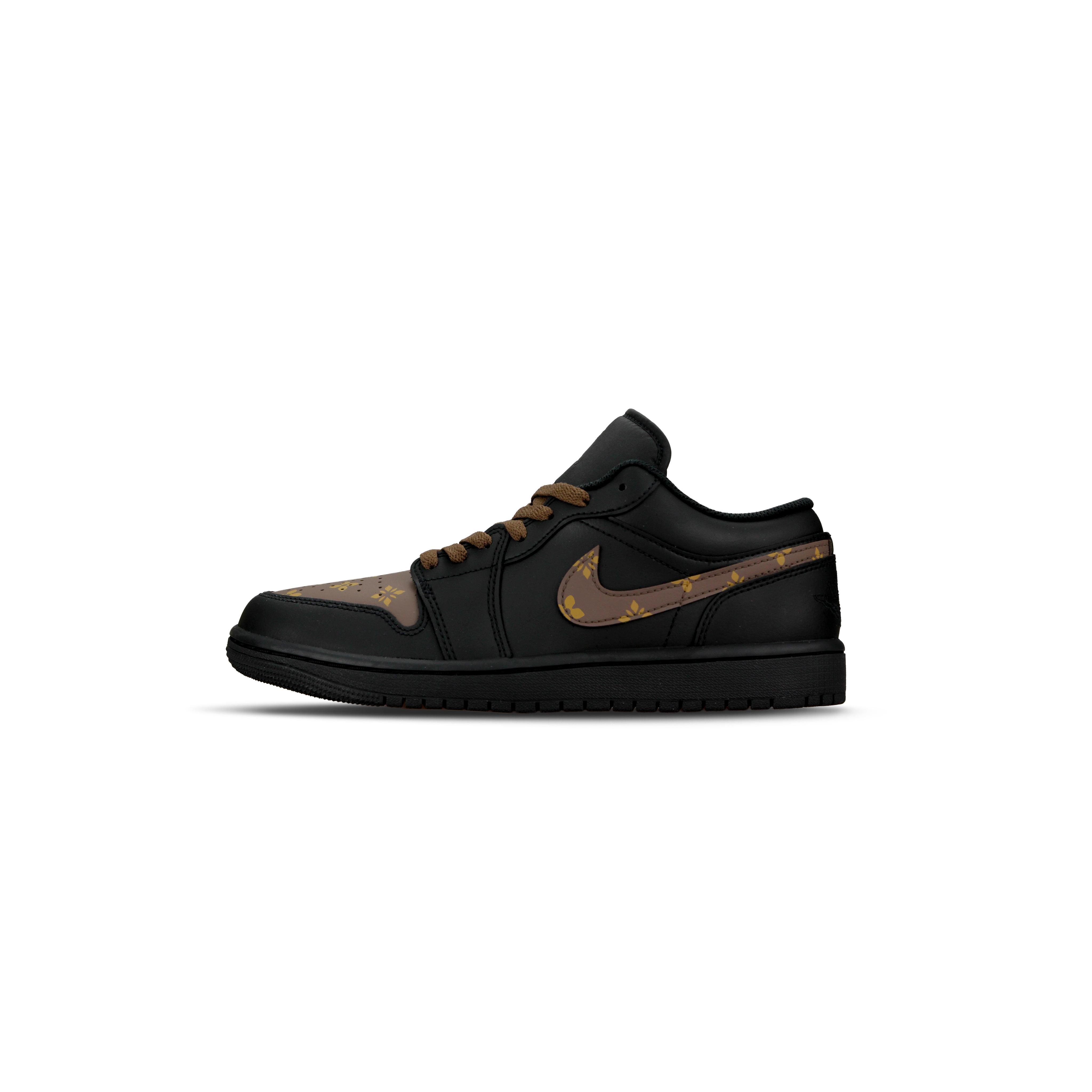 

Jordan Air Jordan 1 Abrasion Resistant Low top Vintage Basketball Shoes Men s Black Brown 553558-093(Team1737) 40.5