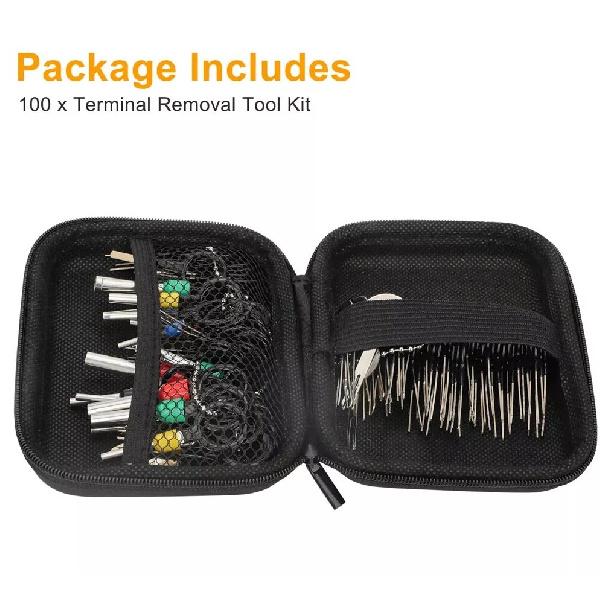 100X Terminal Removal Tool Kit Electrical Wire Connector Pin Release Key Ejector