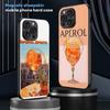 Custodia Arancione per Telefono Cocktail Aperol Spritz Per iPhone 16 15 14 13 12 11 Plus Pro Max Lusso di Alta Gamma Magsafe Pelle di Pecora