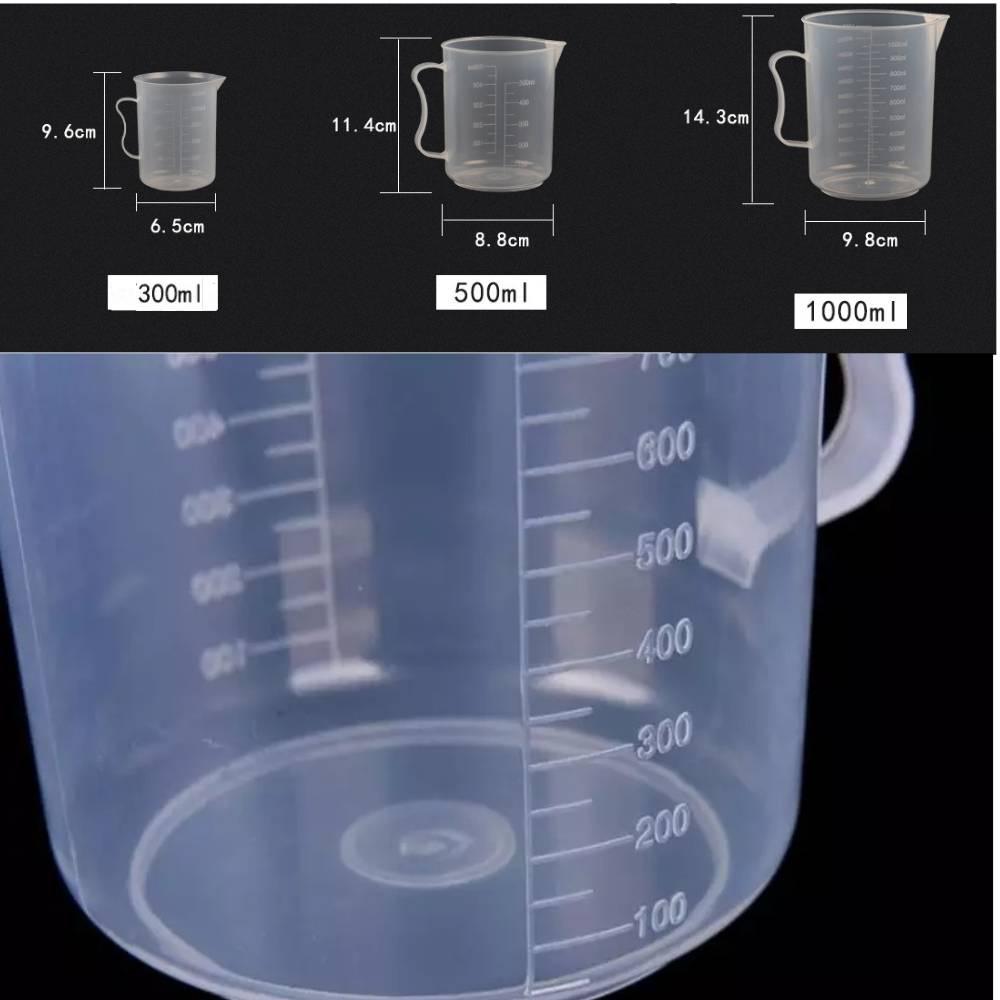 20ml / 30ml /50ml /250ml /500ml/1000ml Clear Plastic Graduated Measuring Cup for Baking Beaker Liquid Measure JugCup Container