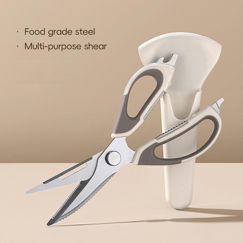 High-Quality 6-in-1 Powerful Kitchen Scissors Detachable Multi-functional Magnetic Storage Pouch Fish Scale Plane Peeler Crack Walnut Corkscrew